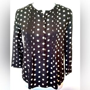 Anthropologie Porridge Polka Dot Long Sleeve Blouse